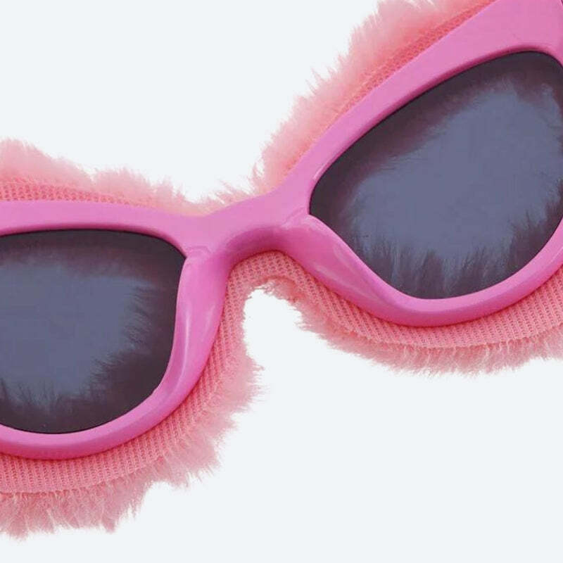 Fluffy Cat Eye Sunglasses - Y2K Fashion & Coquette Aesthetic Accessory