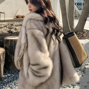 Fluffy Faux Fur Jacket - Y2K Fashion, Coquette Style, Aesthetic Outfits