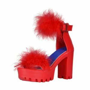 Fluffy Open Toe Party Shoes - Y2K Fashion & Coquette Style Footwear