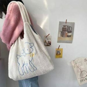 Fluffy Sheep Bag - Y2K Fashion, Coquette Style, Aesthetic Accessories