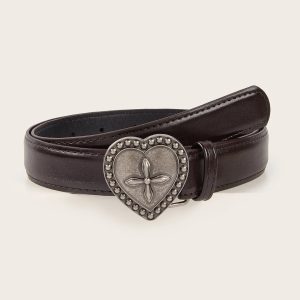 Goth Heart & Cross Belt: Y2K Fashion, Coquette Style, Dark Aesthetic