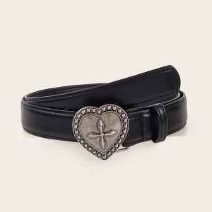 Goth Heart & Cross Belt: Y2K Fashion, Coquette Style, Dark Aesthetic