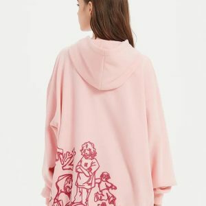 Graphic Printed Hoodie in Y2K Fashion - Coquette & Acubi Aesthetic