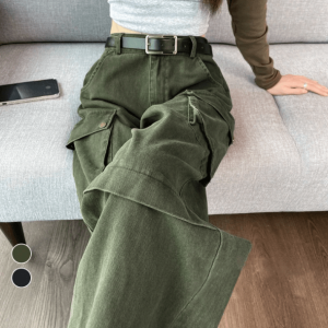 Grassy Green Cargo Jeans - Y2K Fashion, Coquette Style, Aesthetic Outfits