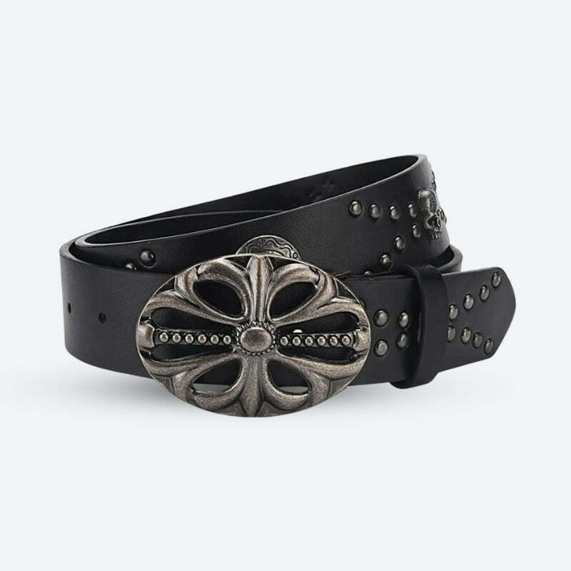 Grunge Cross Buckle Belt - Y2K Fashion & Coquette Style Accessory