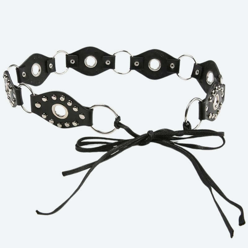 Grunge Faux Leather Lace-Up Belt for Y2K Fashion & Coquette Style