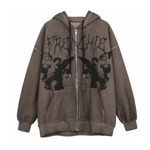 Grunge Guardian Hoodie - Y2K Fashion, Coquette Style, Aesthetic Vibes