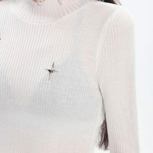 Grunge Turtleneck Distressed Sweater - Y2K Fashion & Coquette Style