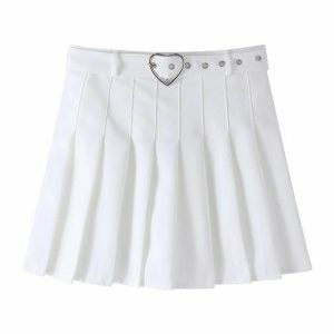 Heart Buckle Mini Skirt - Y2K Fashion, Coquette Style, Aesthetic Outfit