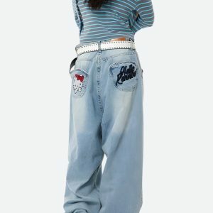 Hello Kitty Jeans: Y2K Fashion Meets Coquette Style for Aesthetic Outfits