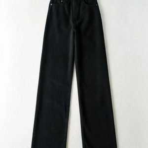 High Waist Casual Washed Jeans - Y2K Fashion & Coquette Style Essential