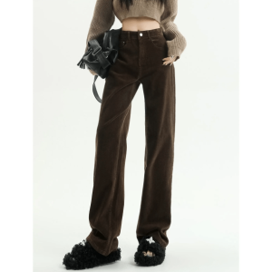 High Waist Corduroy Pants - Y2K Fashion, Coquette Style, Aesthetic Vibes