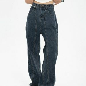 High Waisted Wide Leg Jeans - Y2K Fashion, Coquette Style, Aesthetic Vibes