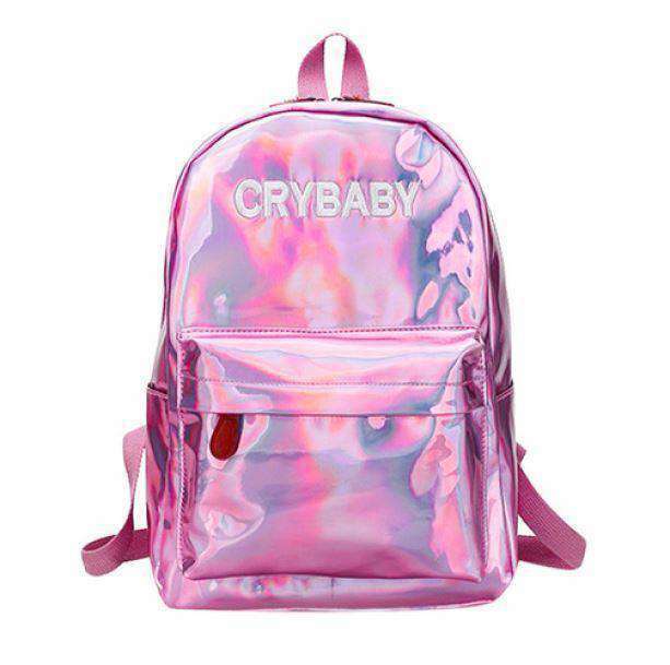 Holographic Crybaby Backpack | Y2K Fashion, Coquette Style, Aesthetic Vibes