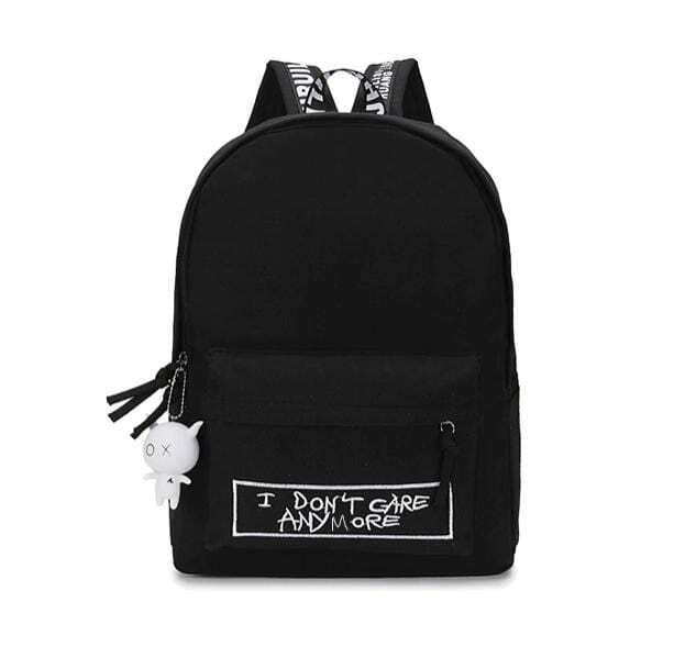 I Don't Care Anymore Y2K Aesthetic Backpack - Coquette & Acubi Style