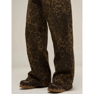 Leopard Print Loose Pants - Y2K Fashion, Coquette Style, Aesthetic Vibes