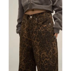 Leopard Print Loose Pants - Y2K Fashion, Coquette Style, Aesthetic Vibes