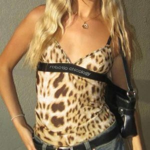 Leopard Print Y2K Fashion Top - Coquette Style for Aesthetic Outfits