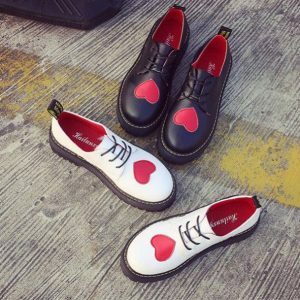 Love Heart Oxford Shoes - Y2K Fashion, Coquette Style, Aesthetic Footwear