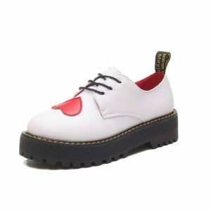 Love Heart Oxford Shoes - Y2K Fashion, Coquette Style, Aesthetic Footwear