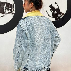 Mid Wash Patchwork Denim Jacket - Y2K Fashion & Coquette Style Essential