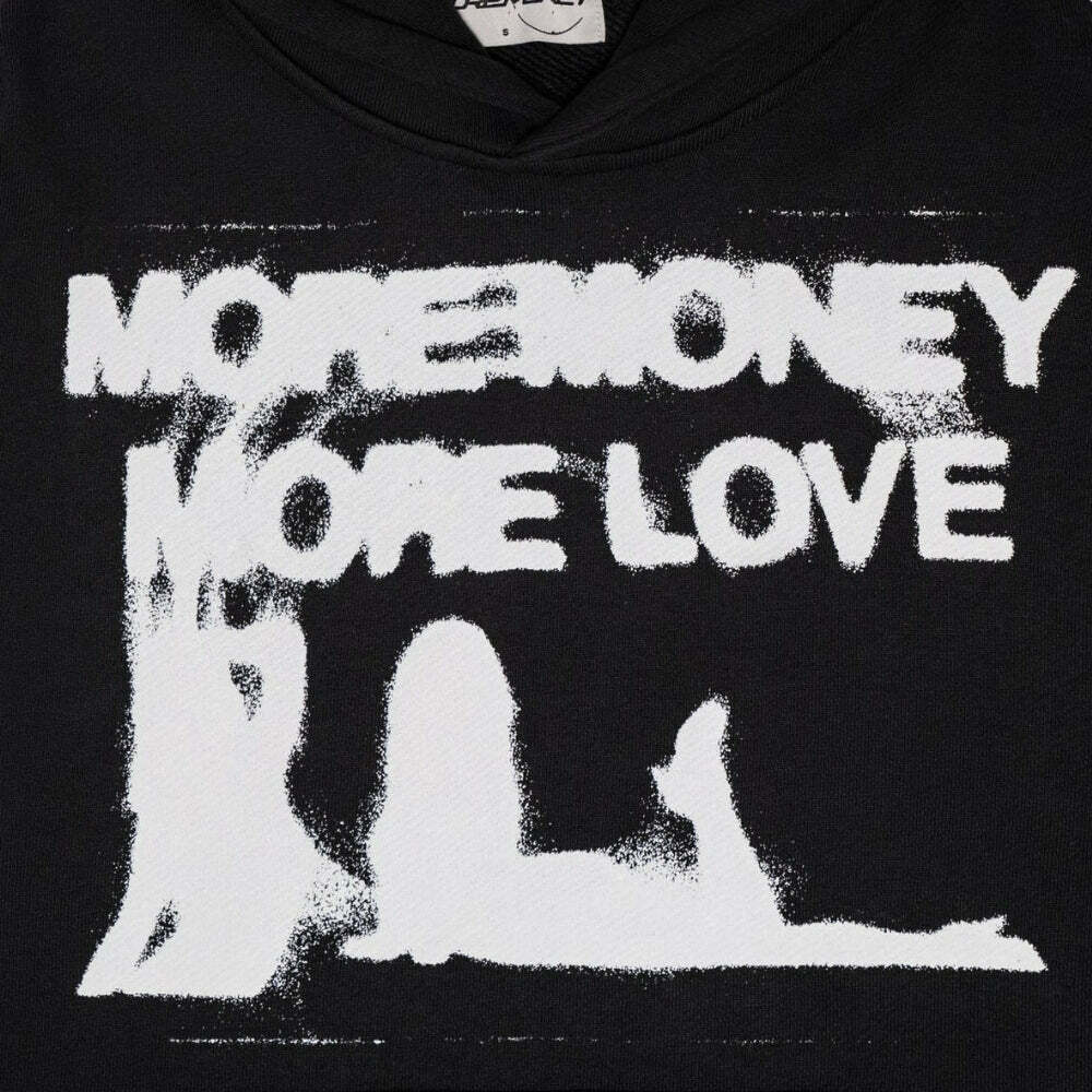 More Money More Love Y2K Hoodie - Dark Coquette Aesthetic Fashion