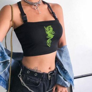 Neon Dragon Top: Y2K Fashion, Coquette Style, Aesthetic Outfits