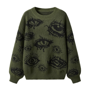 Open Eye Sweater - Y2K Fashion, Coquette Style, Aesthetic Clothing