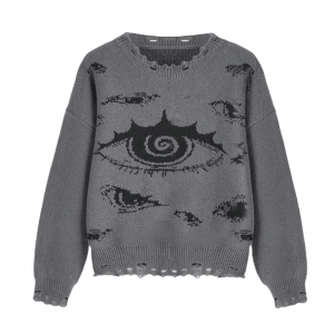 Open Eye Sweater - Y2K Fashion, Coquette Style, Aesthetic Clothing