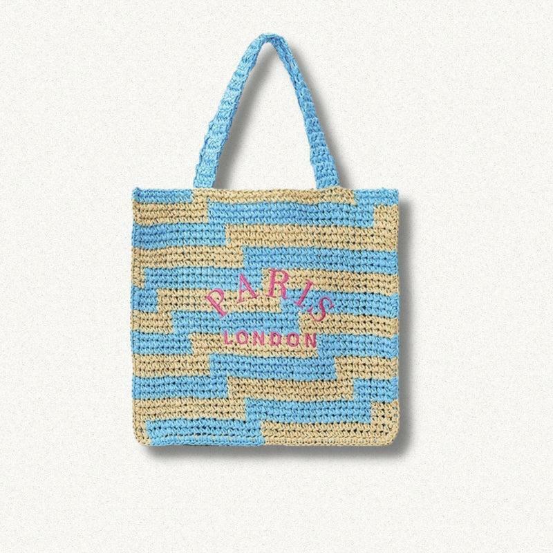 Paris Straw Beach Bag - Y2K Fashion, Coquette Style, Aesthetic Vibes