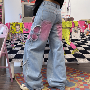 Pastel Butterfly Wide Leg Jeans - Y2K Fashion & Coquette Aesthetic