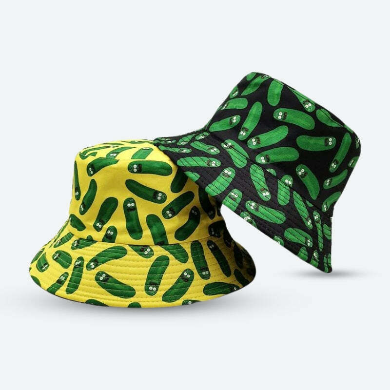 Pickle Rick Bucket Hat - Y2K Fashion, Coquette Style, Aesthetic Vibes