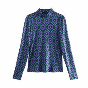 Purple Daisy Long Sleeve Top - Y2K Fashion & Coquette Aesthetic Style