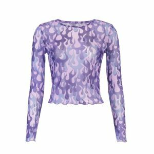 Purple Flames Top - Y2K Fashion, Coquette Style, Aesthetic Clothing