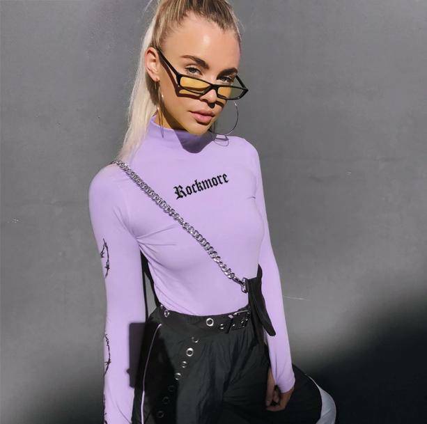 Purple Pastel Turtleneck - Y2K Fashion, Coquette Style, Aesthetic Top