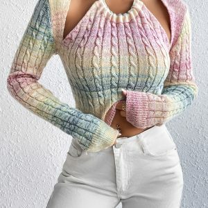 Rainbow Crochet Top - Y2K Fashion, Coquette Style, Aesthetic Outfits