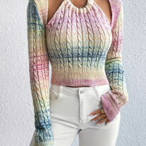 Rainbow Crochet Top - Y2K Fashion, Coquette Style, Aesthetic Outfits