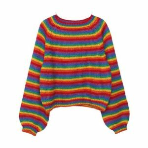 Rainbow Vibes Sweater - Y2K Fashion, Coquette Style, Aesthetic Outfits