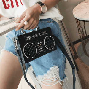 Retro Radio Handbag: Y2K Fashion, Coquette Style, Aesthetic Accessory