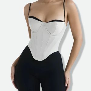 Satin Layered Corset Top - Y2K Fashion, Coquette Style, Aesthetic Outfit