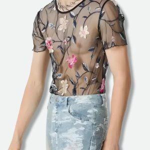 Sheer Floral Top - Y2K Fashion, Coquette Style, Aesthetic Outfits