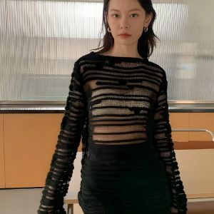 Sheer Loose Knitted Sweater - Y2K Fashion, Coquette Style, Aesthetic Vibes