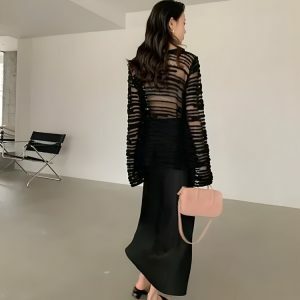 Sheer Loose Knitted Sweater - Y2K Fashion, Coquette Style, Aesthetic Vibes