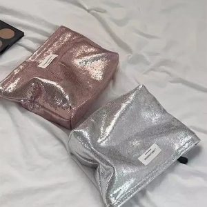 Shiny Metallic Makeup Bag | Y2K Fashion & Coquette Aesthetic Essentials