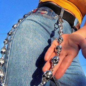 Skull Head Belt Chain - Y2K Fashion, Coquette Style, Aesthetic Accessories