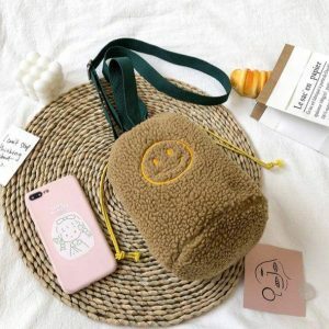 Smiley Face Soft Bag - Y2K Fashion, Coquette Style, Aesthetic Vibes