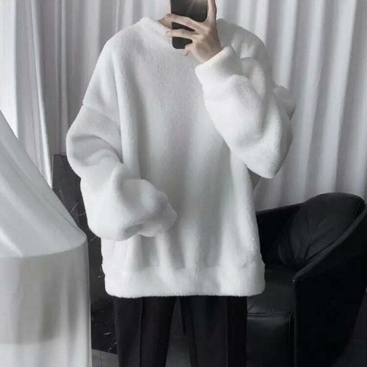 Soft Boy Oversized Teddy Sweatshirt - Y2K Fashion & Coquette Style