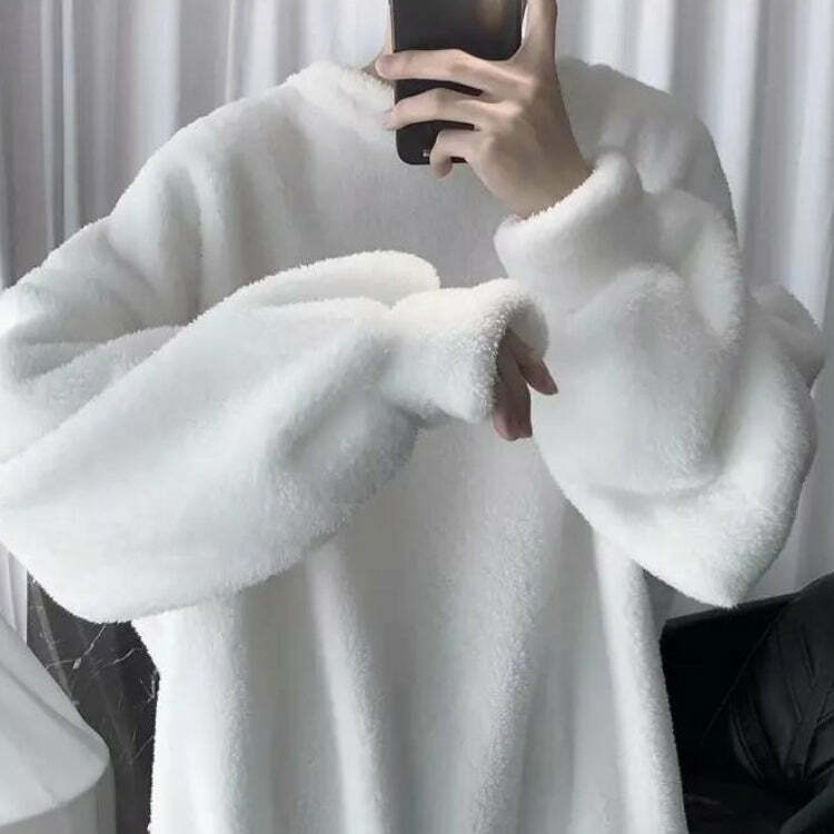 Soft Boy Oversized Teddy Sweatshirt - Y2K Fashion & Coquette Style