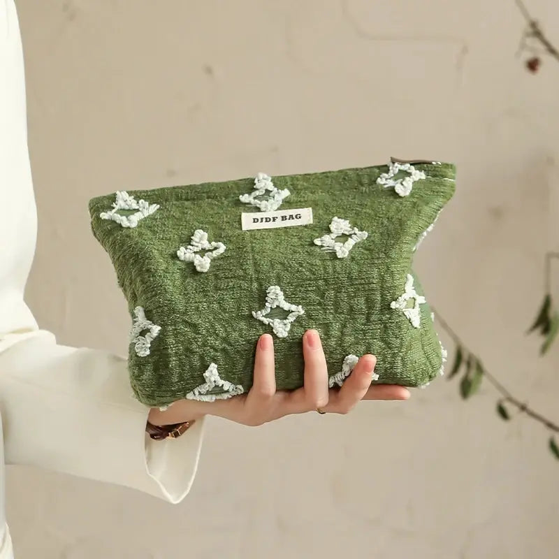 Star Embroidered Makeup Bag - Y2K Aesthetic & Coquette Style Accessory