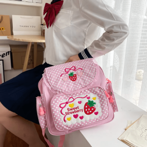 Strawberry Milk Backpack: Y2K Fashion, Coquette Style, Aesthetic Vibes